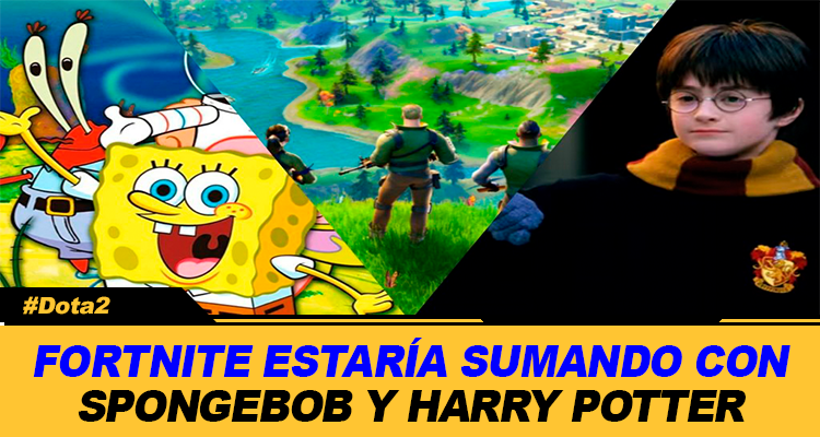 FORTNITE ESTARIA SUMANDO COLABORACIONES CON SPONGEBOB Y HARRY POTTER